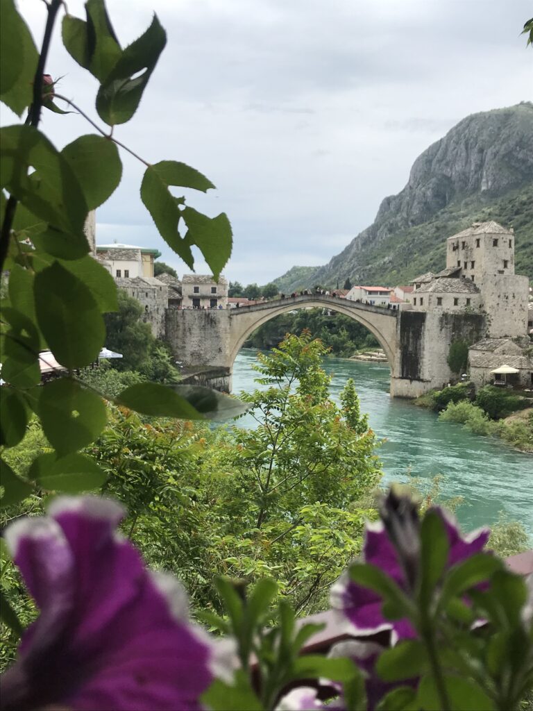 View of the Mostar Bridge from Urban Grill