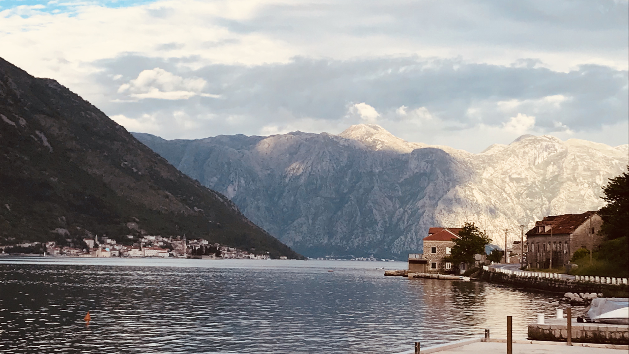 View of the serene Kotor Bay, Montenegro